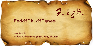 Fedák Ágnes névjegykártya